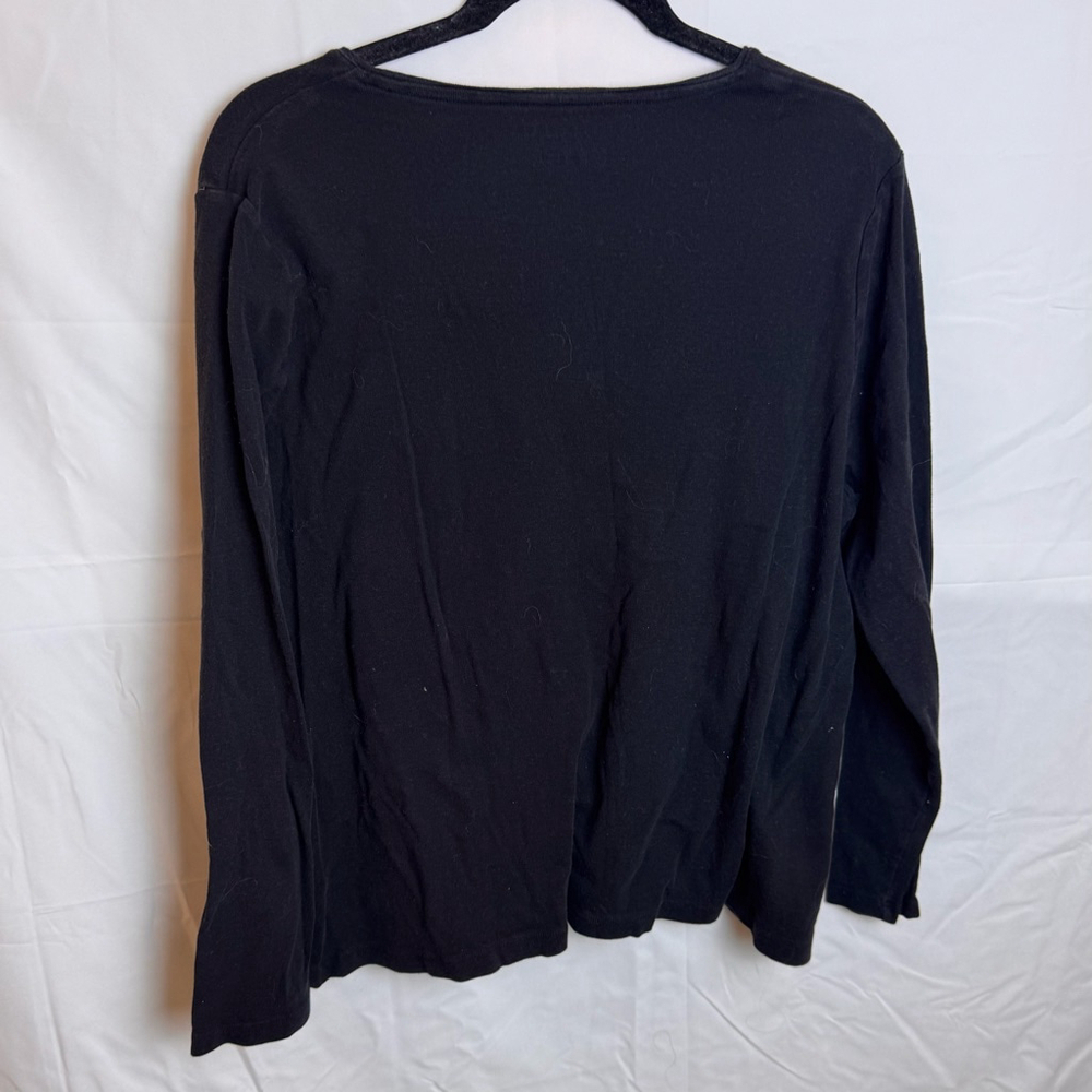 Women's Talbots Black Long Sleeve Tee Plus Size 2X - Picture 3 of 7